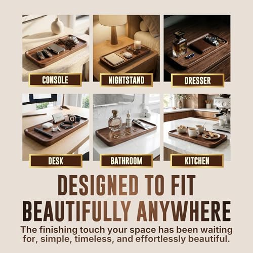 Solid Walnut Tray 11.75 x 4.75, Handmade Wooden Catchall Tray, Rectangle - Image 6