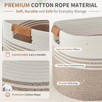 DOFASAYI Laundry Hamper with Handles, 72L Rope Laundry Basket, Light Brown - Image 3
