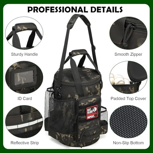 Baseball Bucket Bag, Softball Coaches Bags Fit 6 Gallon Buket - Image 4