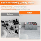Aokeyee 2 Pack Shoe Organizer for Closet, Large Shoe Storage Box, Grey - Image 5