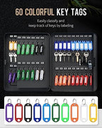 Uniclife 60 Position Key Cabinet with Combination Lock Resettable Black Digital Security Storage Box Steel Key Organizer with Colorful Key Tag Labels Stickers and Hooks - Image 6