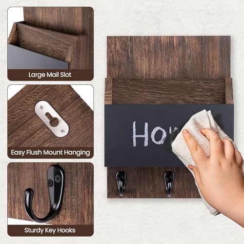 Key and Mail Holder for Wall Mount, Mail Holder with Chalkboard - Image 3