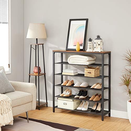 VASAGLE 6-Tier Shoe Rack, 24-30 Pairs, Metal Mesh - Image 5