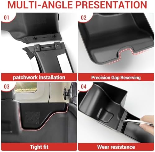 Trunk Side Storage Bin Fit for 2024-2026Jeep Wrangler JL JLU 4XE, Cargo Organizer Tray Wheel Well Storage Box for 2025 Wrangler JL 4 Door Accessories(Left+Right) - Image 6