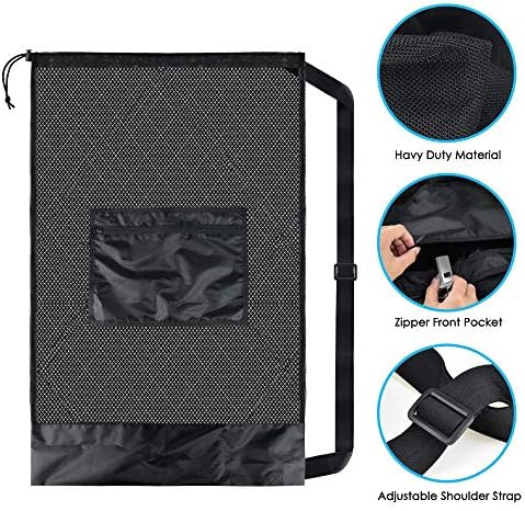 BROTOU Extra Large Mesh Ball Bag, Drawstring Socce Bag for Coach - Image 3