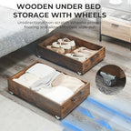 TIOPGHAD 2-Pack Under Bed Storage Drawers Organizer with Wheels, Brown - Image 2