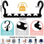 24-Pack-Closet-Organizers-and-Storage,Closet-Organizer-Hangers 5 Holes Hangers-Space-Saving for Heavy Clothes Wardrobe Closets,Dorm-Room-Essentials - Image 6