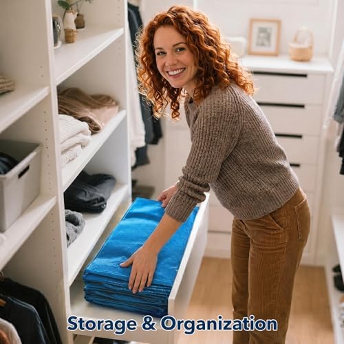 Moving Bags Heavy Duty,Extra Large Moving Bags for Travel/College Packing/Storage/Organization/Seasonal Clothes & Bedding Storage,Moving Supplies Bins,Compatible with Ikea Frakta Cart (SkyBlue,6Pcs) - Image 7