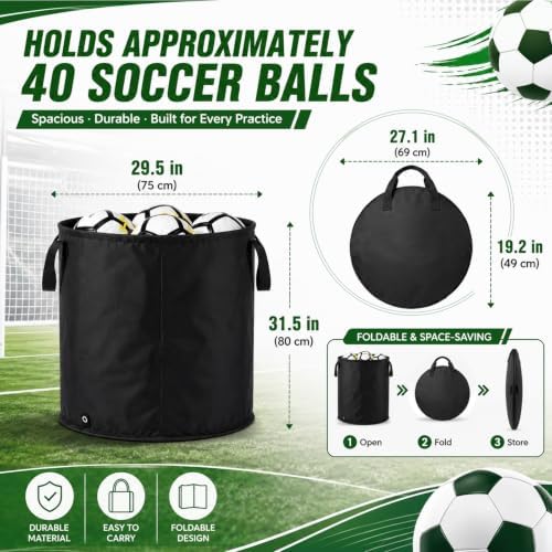 Large Ball Storage Bin Hold 40 Balls Sports Equipment Organizer - Image 4