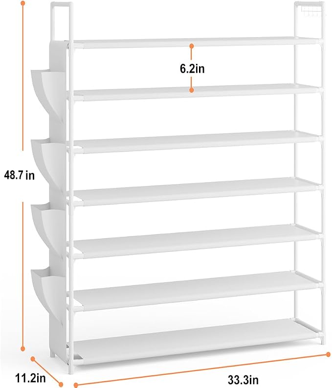 OYREL Shoe Rack 7 Tier Tall 28-35Pairs Organizer Storage - Image 3