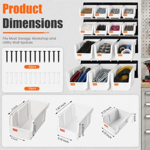 14pc Wall-Mounted Organizer V1 V2 V3 Master Combo Set White - Image 2