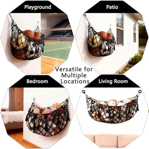 Sports Ball Storage Net，Sport Equipment Storage Hanging Hammock，Organizer Net for Basketball,Volleyball,Football - Image 4