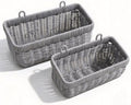 Wall Baskets, Hanging Wicker Baskets for Kitchen Bathroom Garage Porch Door Decor and Organizing (Gray, M+L) by Nicestand
