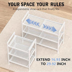 Expandable Shoe Rack for Closet, Entryway, Shoe Storage, 2-Tier, White - Image 4