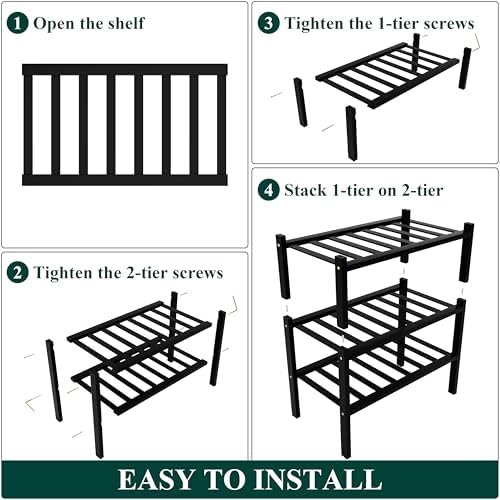 Smiry Bamboo Shoe Rack, 8 Vertical Slats, 3 Tier - 17.3" Wide, Black - Image 6