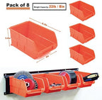 Wallmaster 8-Bin Wall Mounted Plastic Storage Bins Hanging Organizer Bins - Image 3