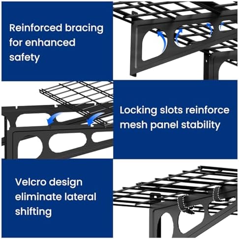 FLEXIMOUNTS 1-Pack 2x6ft Garage Shelving Wall-Mounted Storage Rack, Black - Image 5