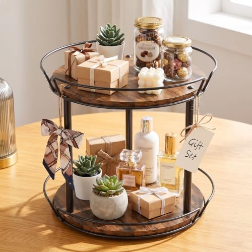 LAMU 2-Tier Lazy Susan Turntable Organizer, Spinning Spice Rack for Cabinet - Image 6