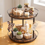 LAMU 2-Tier Lazy Susan Turntable Organizer, Spinning Spice Rack for Cabinet - Image 5