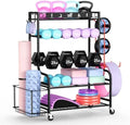 Mythinglogic Home Gym Storage Rack with Wheels for Dumbbells and Yoga Mats by Mythinglogic