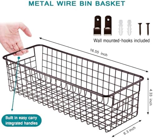 SheeChung Wire Storage Baskets, Metal Toilet Paper Basket Holder, Bronze - Image 3