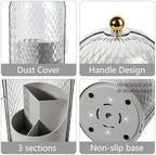 Toothbrush Holder with Cover for Bathroom Countertop, Organizer, Gray - Image 4