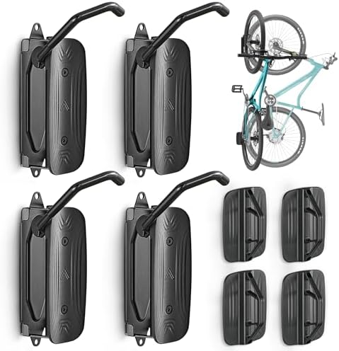 monTEK Swivel Bike Wall Mount, Bike Hangers for Garage, 4 Pack - Image 2