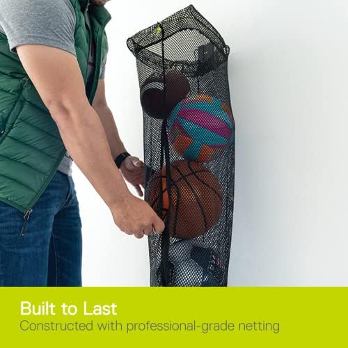 Ball Storage Garage Organizer by Delta Cycle - Garage Storage Net Ball Storage - Extra Long Holds Up to 5 Balls of Any Sport Including Soccer, Baseball, Basketball, Volleyball & Footballs - Image 5