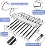 Upgrade 9 Layers Pants Hanger Space Saving Non-Slip Closet Organizer 2 Pack | Metal Space Saving Hangers Multi-Layer Multifunctional Closet Organizers Storage for Skirts Jeans Trousers(Creamy White) - Image 3