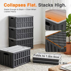 Citylife 64L Collapsible Storage Bins with Lids Plastic Storage Containers for Organizing Stackable Storage Box Large Heavy Duty Utility Crates, 2 Packs - Image 4