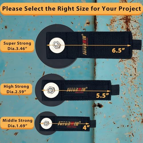 Heavy Duty Magnetic Hook, Magnetic Tool Holder, Magnetic Garage Hooks, Extension Cord Strap for Cable, Rope, Wire Storage in Garage,Workshop,RV,Pick-up(Dia.2.59" Magnet * 4Pcs) - Image 2
