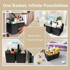 Shower Caddy Portable and Cleaning Caddy Organizer for Bathroom, Kitchen, Toiletries Storage ，Caddy organizer with handle, Rust-Resistant, Durable Material (Black, 9.36" L×7.73" W×7.24" H) - Image 4