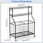 Kinghouse Sport Equipment Organizer for Garage, Steel Basketball Rack with Bat Holder and Hooks, Easy Assembly Storage for Balls, Kids' Toys, Workout Gear, Home Gym, Outdoor - Image 6
