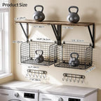 Housolution Garage Shelving Wall Mounted with Basket & Hook up to 154 LBS - Image 3