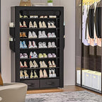 OYREL Shoe Rack Dustproof Sturdy 8Tier Tall Large Storage with Side Pocket - Image 2