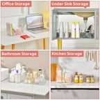Clear Plastic Storage Bins - 12 Pack Pantry Organizers and Storage, Clear Pantry Organizer Bins, X-Large Plastic Containers with Handle for Kitchen, Cabinet, Bathroom, Classroom Organization - Image 5