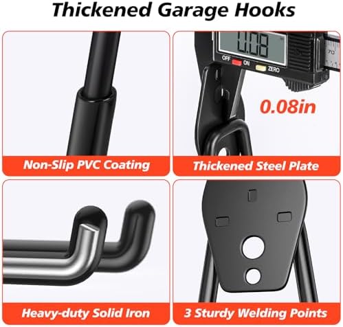 MKRUI 20-Pack Garage Hooks for Storage & Hanging Items, Save Space - Image 3