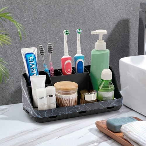GFWARE Marble Black Toothbrush Holder for Bathrooms, Bathroom Sink Storage - Image 6