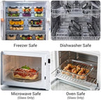 10 Sets 36 oz & 12 oz Glass Food Storage Containers with lids, Black - Image 5