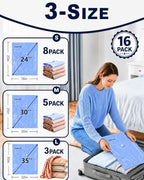 Vacuum Bags for Travel with Cordless Pump,16 Pack Space Saver Clothes - Image 2