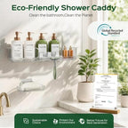 HAMITOR 2 Pack Adhesive Shower Caddy, Clear Transparent Shower Organizer - Image 5