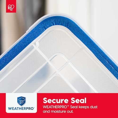 IRIS USA 3-Pack 16 Qt Storage Bins with Gasket Lids, Clear/Blue - Image 4