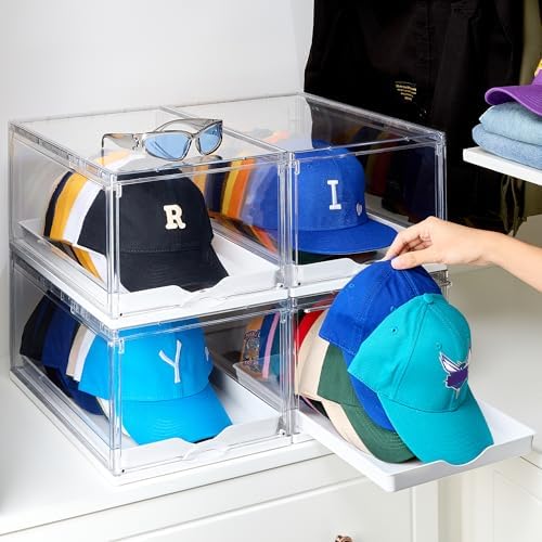 Vtopmart 4 Pack Stackable Baseball Caps Organizer, Each Holds 12 hats by Vtopmart