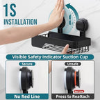 TAILI Shower Caddy Suction Cup Rustproof Metal Visible indicator Black - Image 2