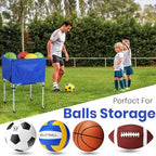 Volleyball Ball cart with Wheels Portable Basket Storage Cart 37in x 26in x 26in Garage Sports Equipment Organizer Volleyball Basketball Soccer Toy Blue - Image 3