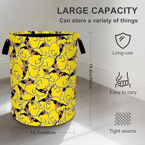 Duck Laundry Basket Storage Bin Foldable Laundry Hamper Clothes Storage Bucket Organizer 19.6x15.7 Inch For Laundry Room/Bedroom/Bathroom - Image 4