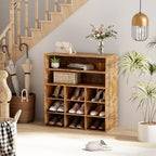 Shoe Storage Bench Cubby with 11 Cubbies, Wood Shoe Rack Organizer Cabinet - Image 3