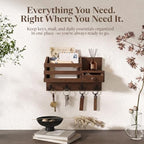 Key Shelf Mail Holder Brown - Image 3