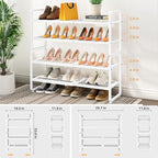 Expandable Metal Shoe Rack for Closet, Entryway & Garage, 4-Tier, White | Adjustable Height for Boots, Stackable Design, Dense Mesh Shelves for Heels, Fits Small Spaces, Apartments and Rentals - Image 3