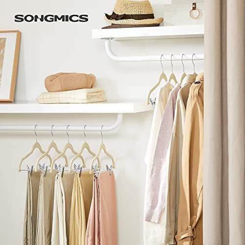SONGMICS 20-Pack Pants Hangers, Velvet Hangers with Adjustable Clips - Image 2